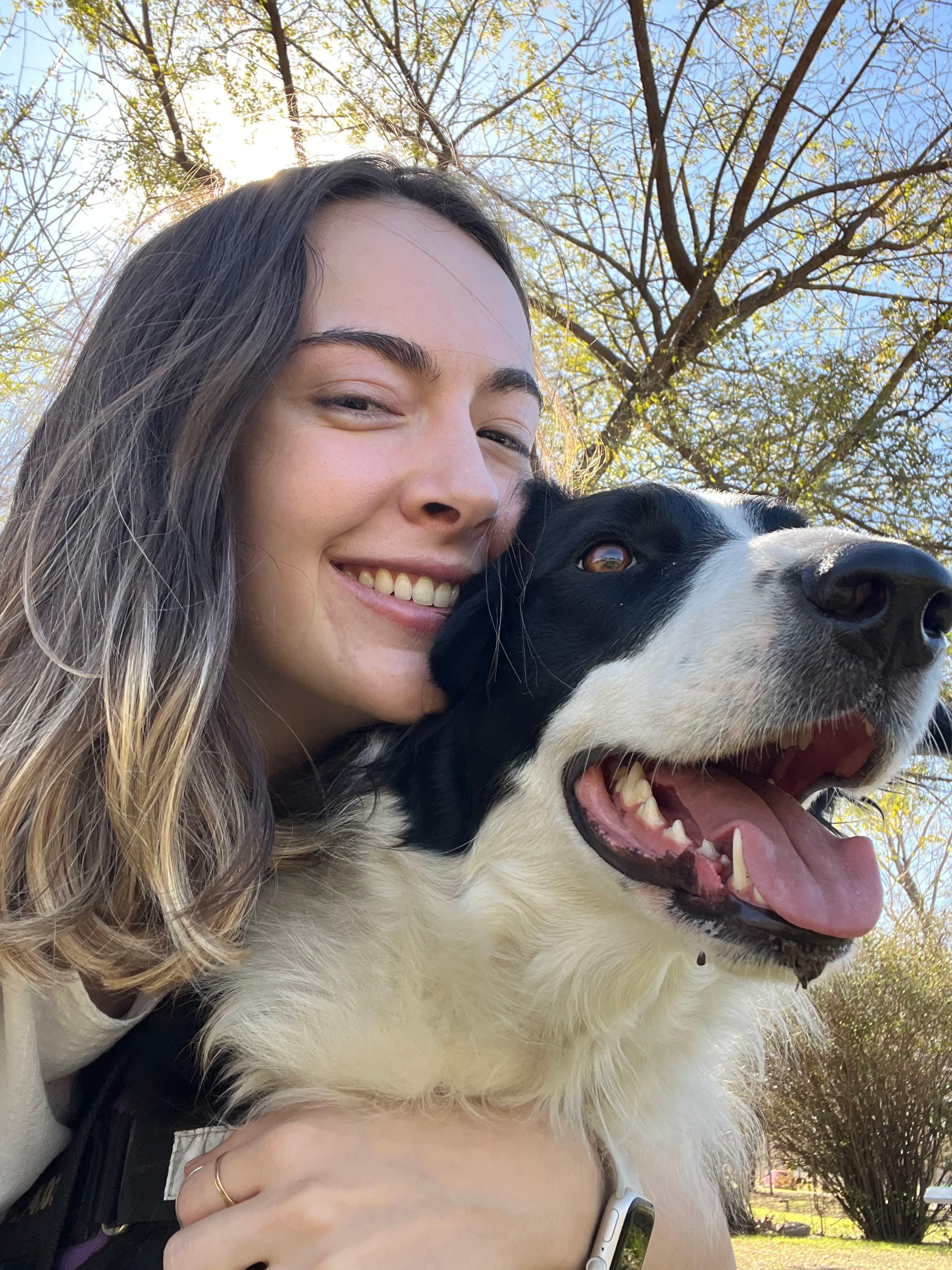 Phoyo with Athena, my dog.